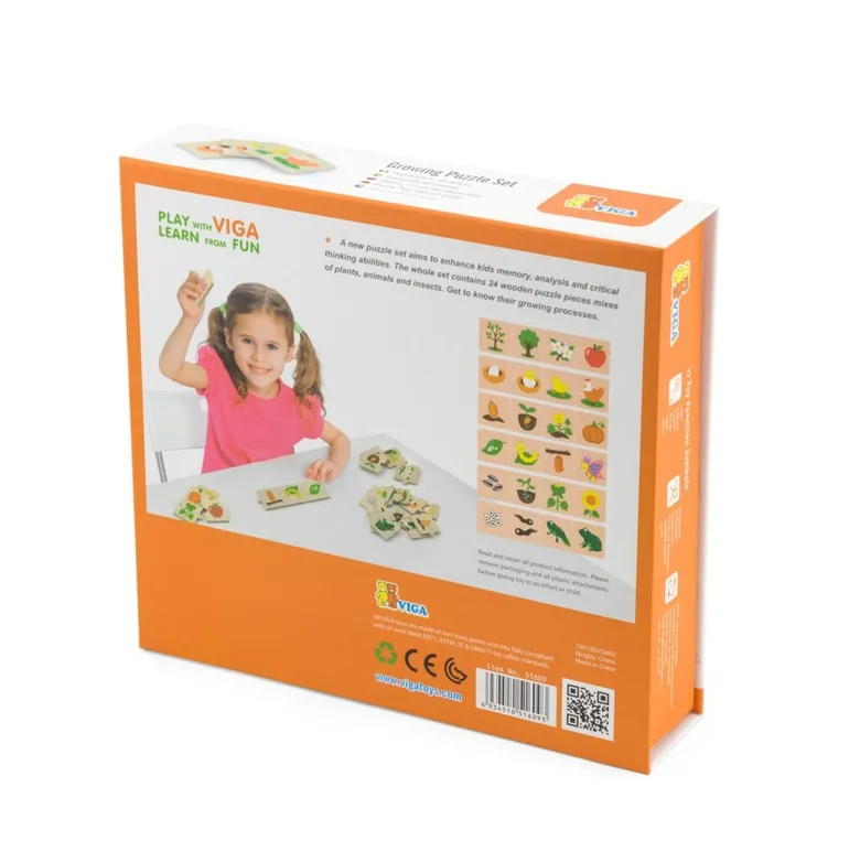 Детски дървен пъзел за растеж на видовете от Viga toys