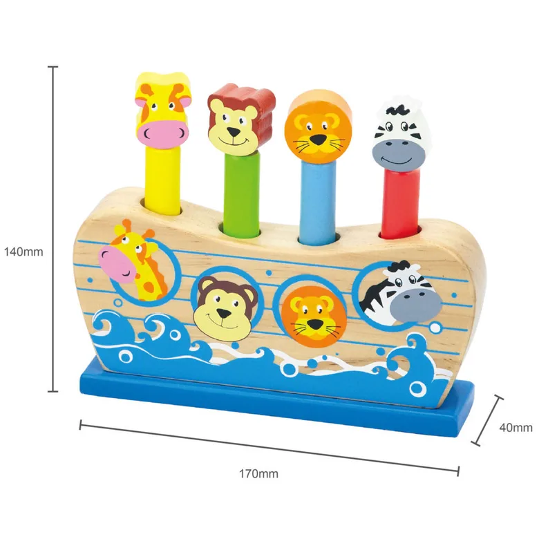 Дървена играчка с подскачащи животни от Viga toys