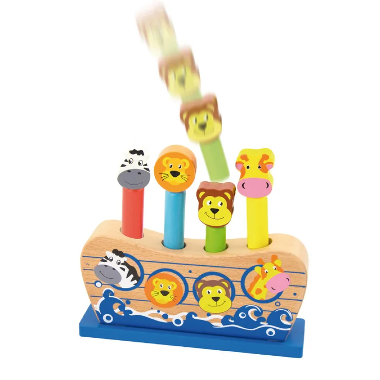 Дървена играчка с подскачащи животни от Viga toys
