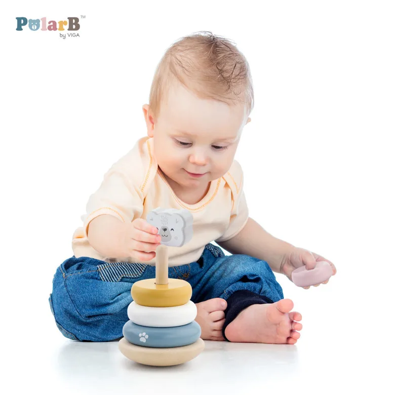 Дървена играчка - Рингове за нанизване PolarB