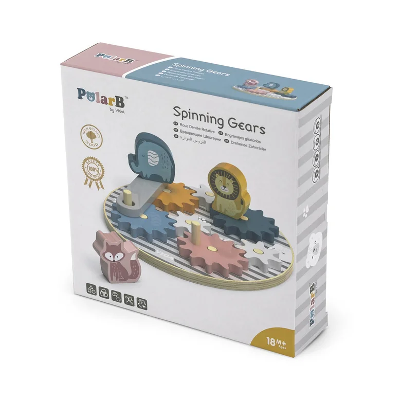 Дървена играчка със зъбчати колела Polar B