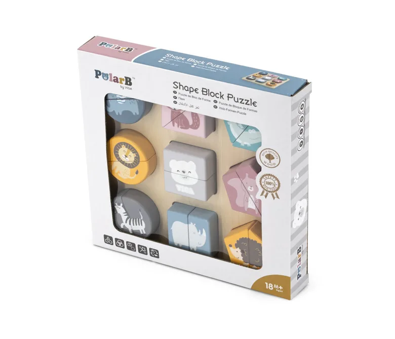 Геометричен пъзел с животни PolarB от Viga toys