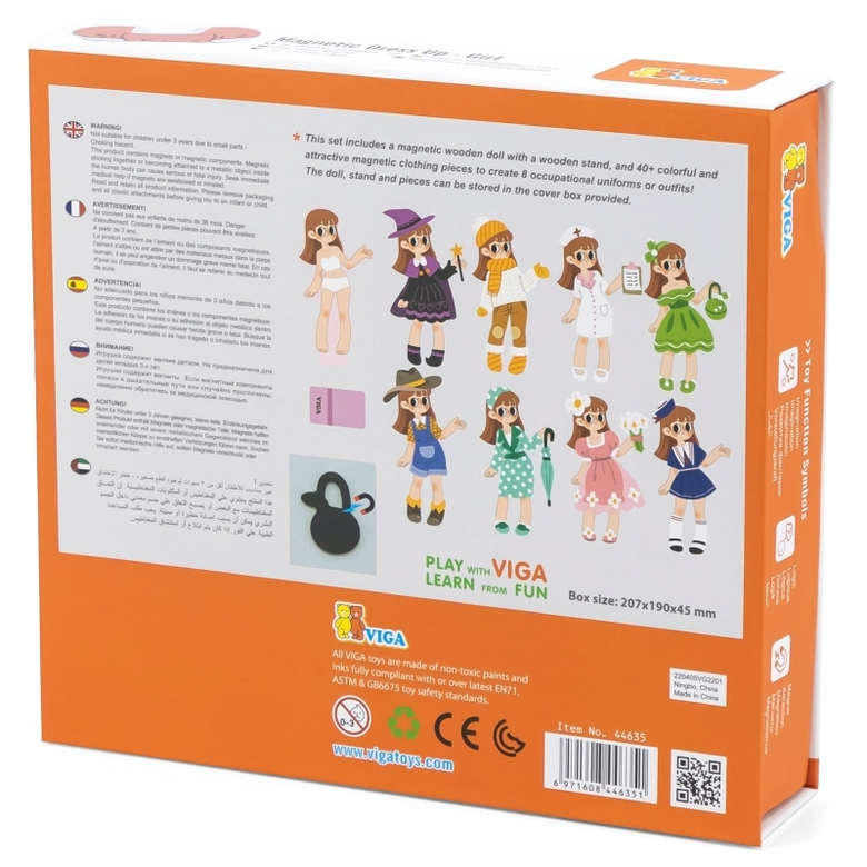 Магнитна кукла за преобличане с дрехи - Viga toys