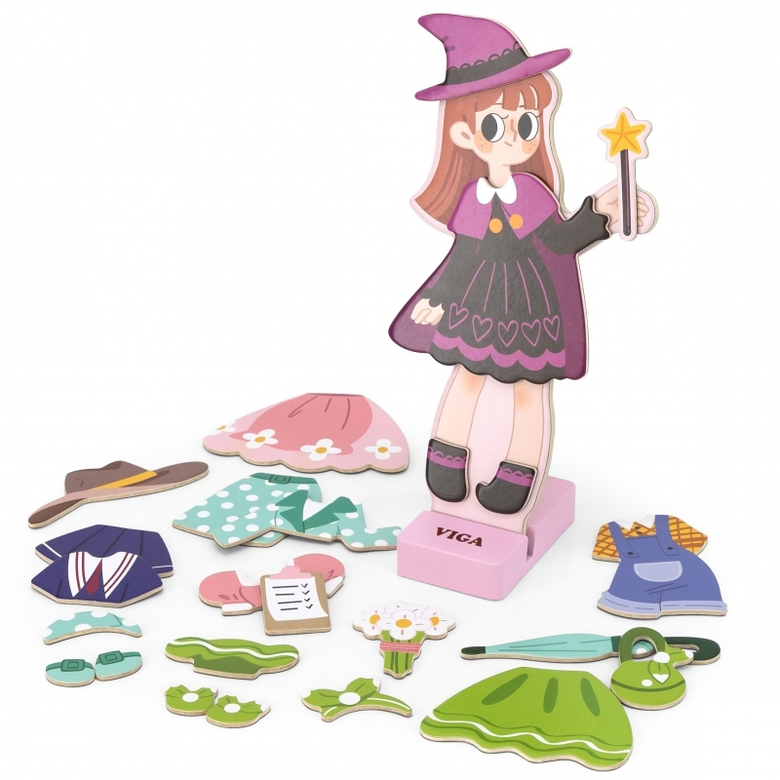 Магнитна кукла за преобличане с дрехи - Viga toys
