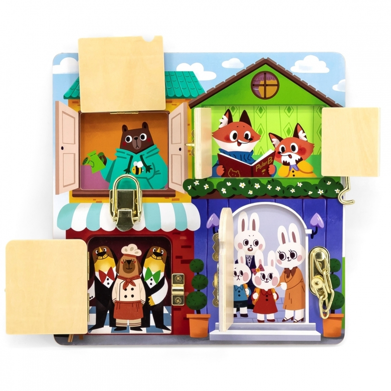 Цветна дървена дъска с ключалки от Viga toys