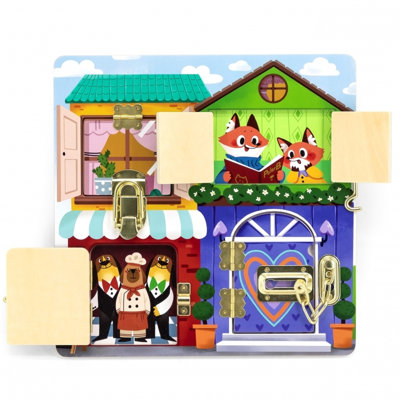 Цветна дървена дъска с ключалки от Viga toys
