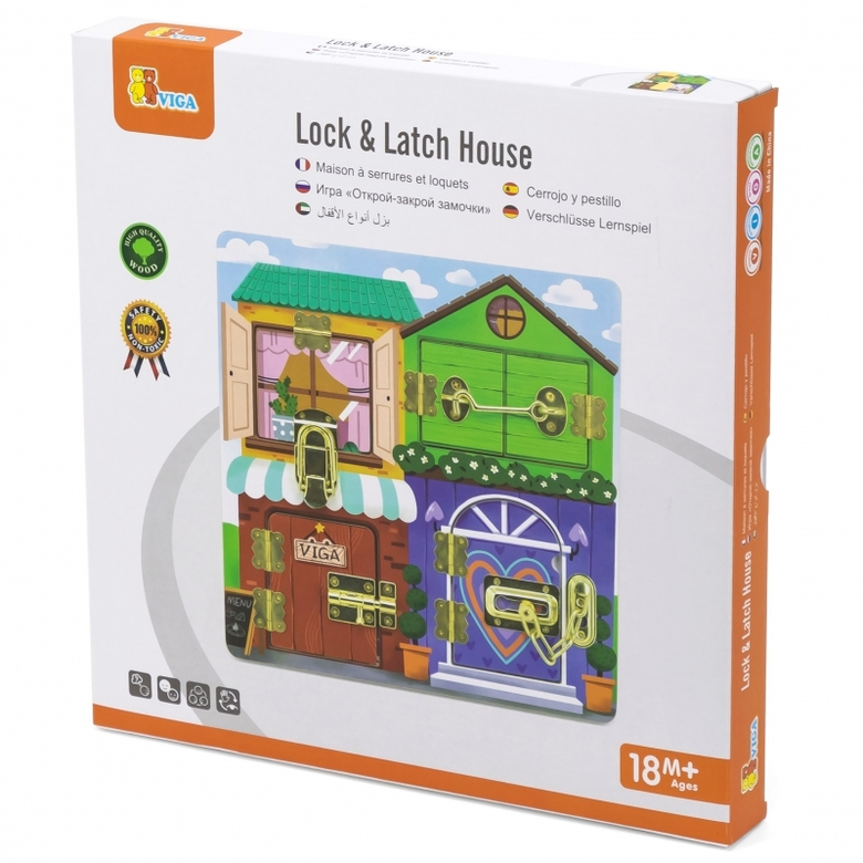Цветна дървена дъска с ключалки от Viga toys