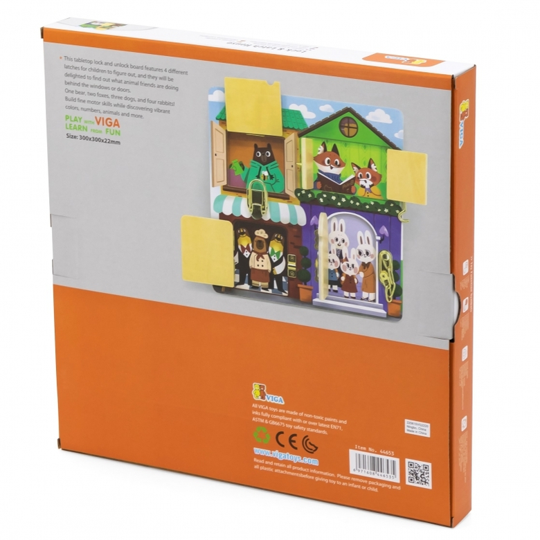 Цветна дървена дъска с ключалки от Viga toys