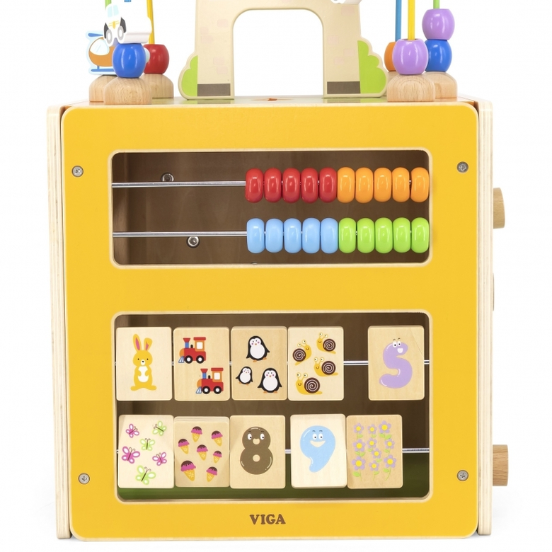 Viga toys голям дидактически куб с активности