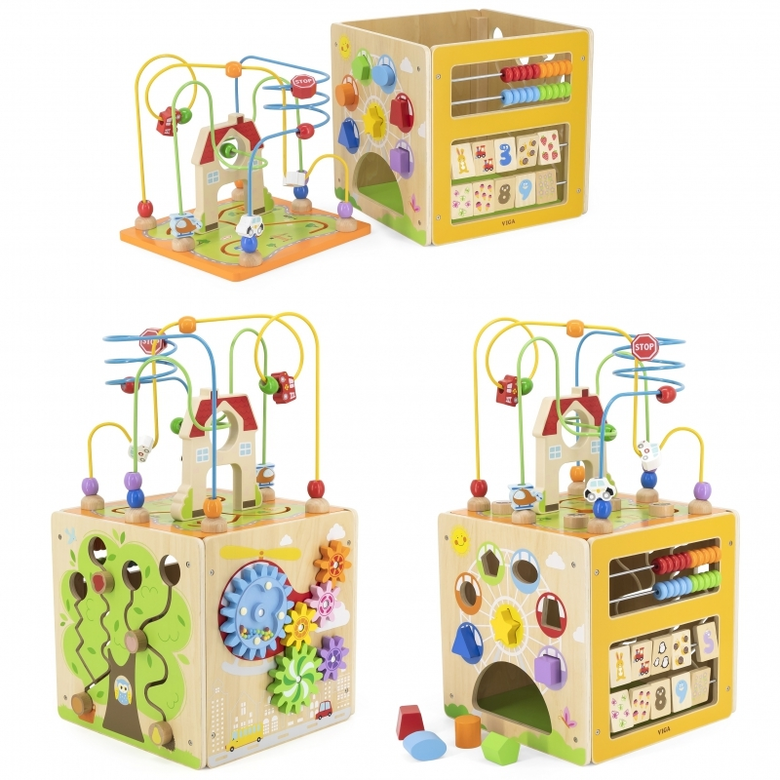 Viga toys голям дидактически куб с активности