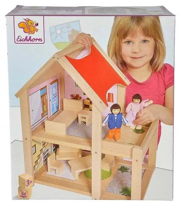 Eichhorn Дървена къща с 2 кукли