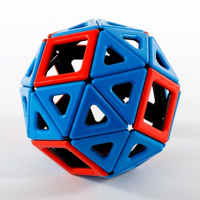 Конструктор Polydron (среден размер, магнитен) - Матов (184 части)
