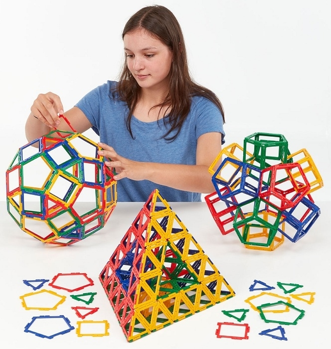 Конструктор Polydron (малък размер) - Геометрични фигури, рамки (280 части)