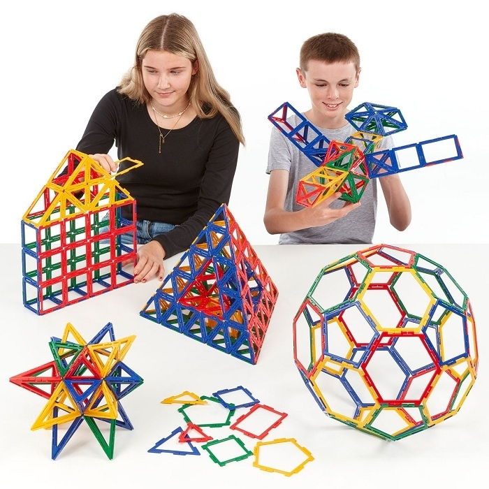 Конструктор Polydron (малък размер) - Геометрични фигури, рамки (460 части)