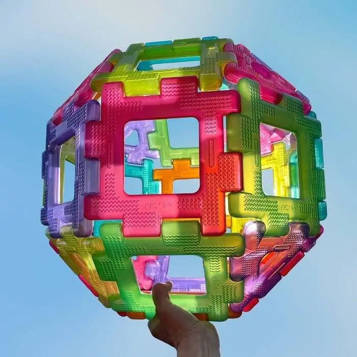 Конструктор Polydron (Гигантски) - Полупрозрачен (60 части)