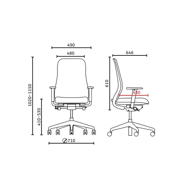 Работен стол Souly Mesh Light Grey LUH2