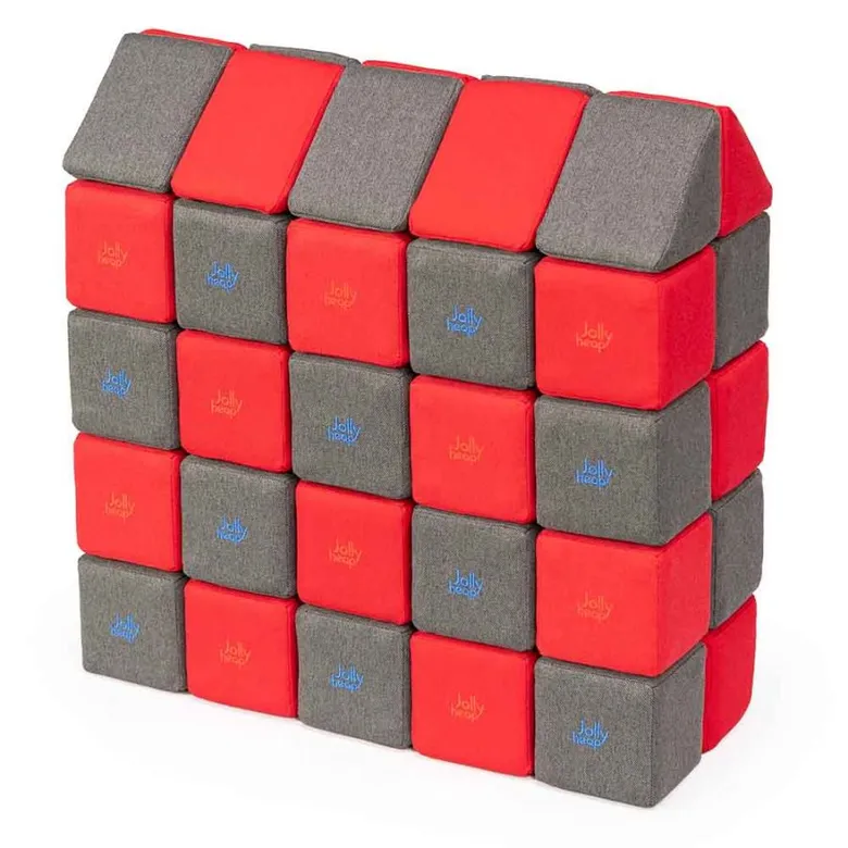 JollyHeap Medium Магнитни кубчета1222 50 бр. Червено / тъмно сиво