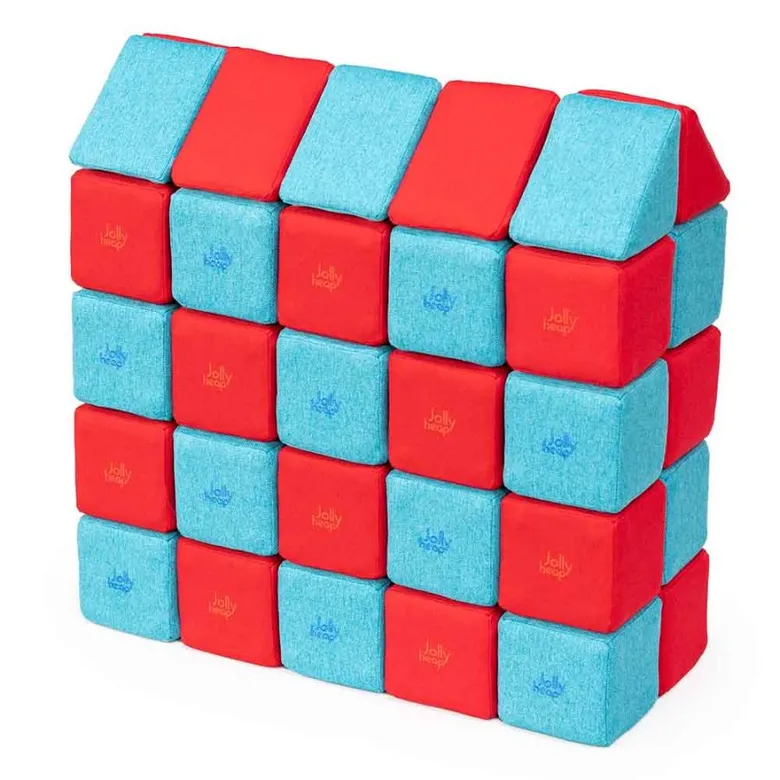 JollyHeap Medium Магнитни кубчета1223 50 бр. Червено / тюркоазено
