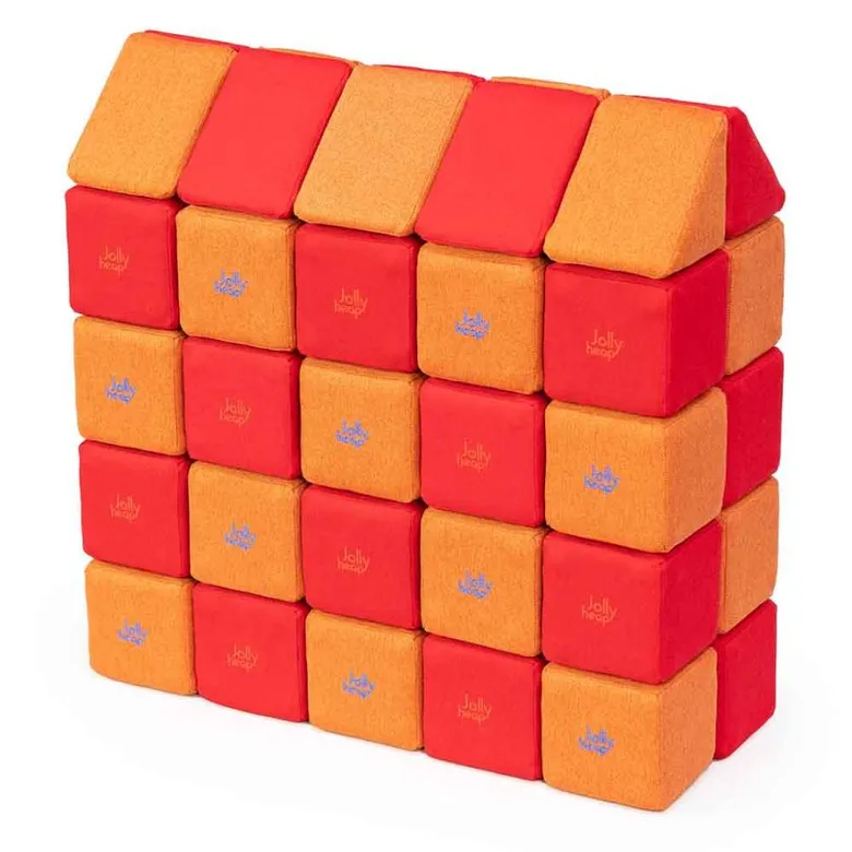 JollyHeap Medium Магнитни кубчета 1225 50 бр. Червено / оранжево