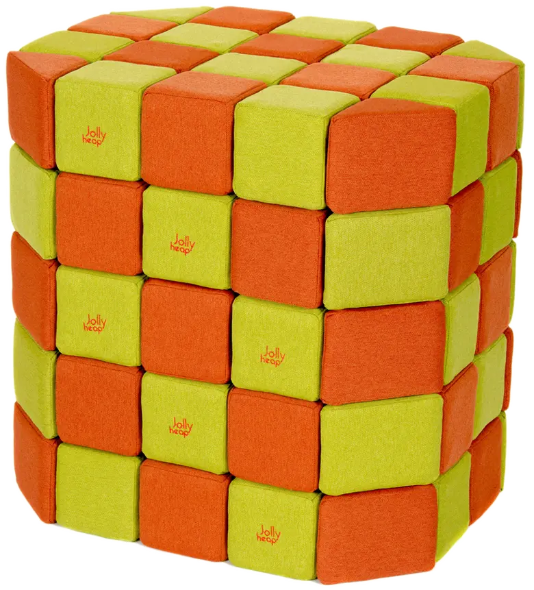 JollyHeap BASIC Магнитни кубчета 1125 100 бр. Зелено / оранжево