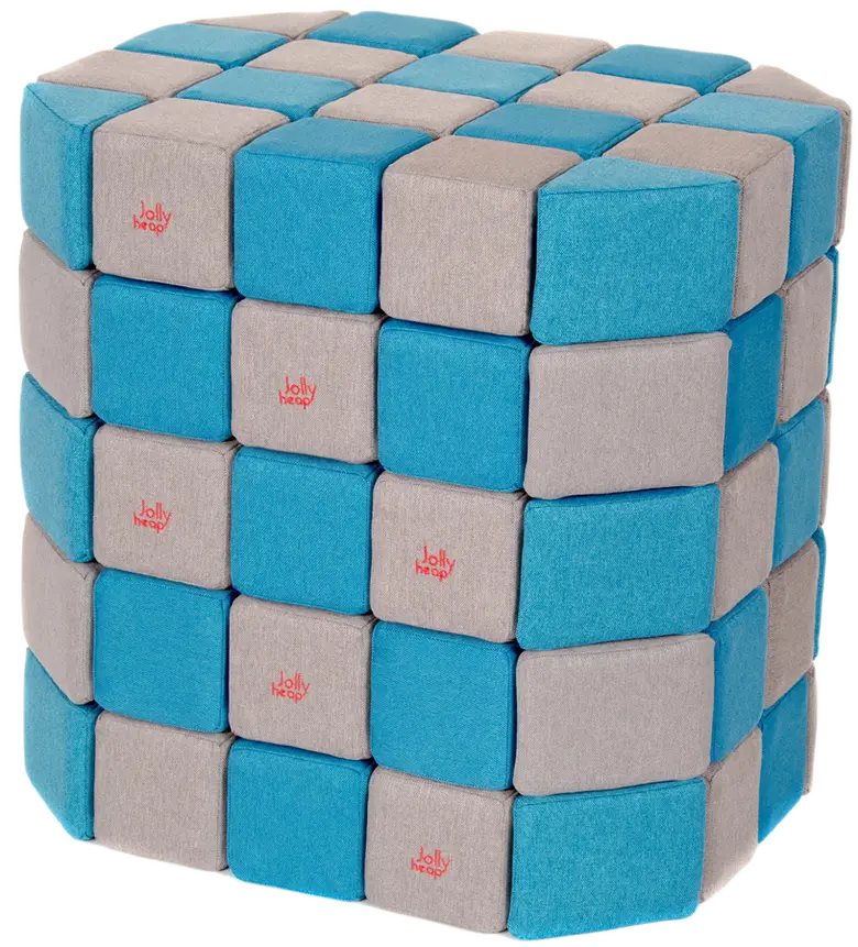 JollyHeap BASIC Магнитни кубчета 1323 100 бр. Сиво / тюркоаз