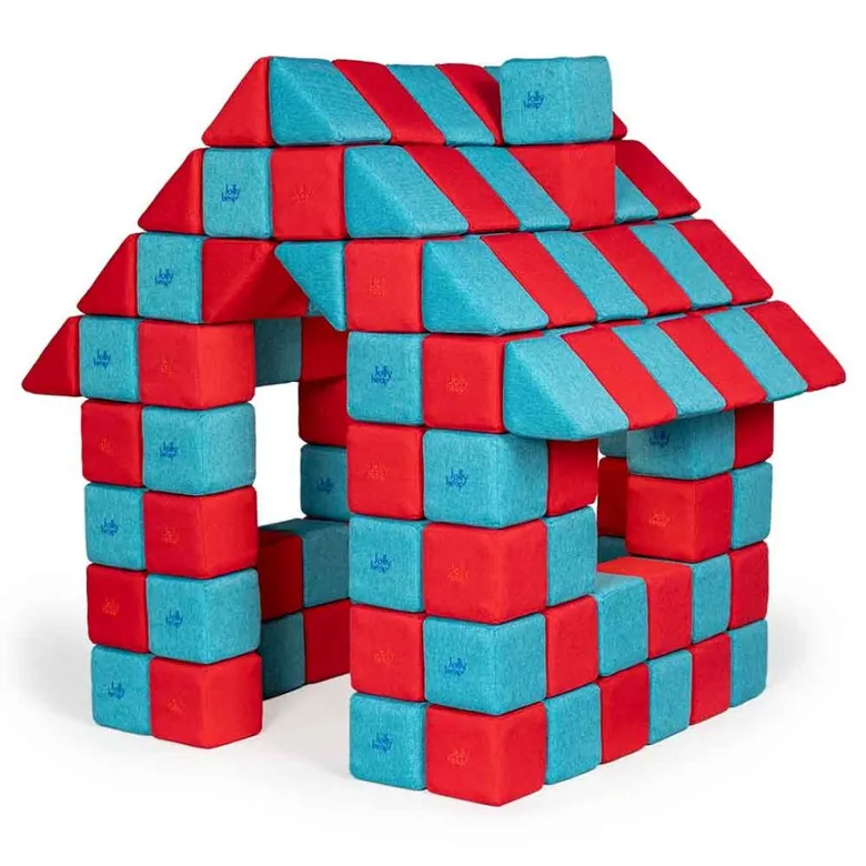 JollyHeap JOY Магнитни кубчета 1223 150 бр. Червено / тюркоазено