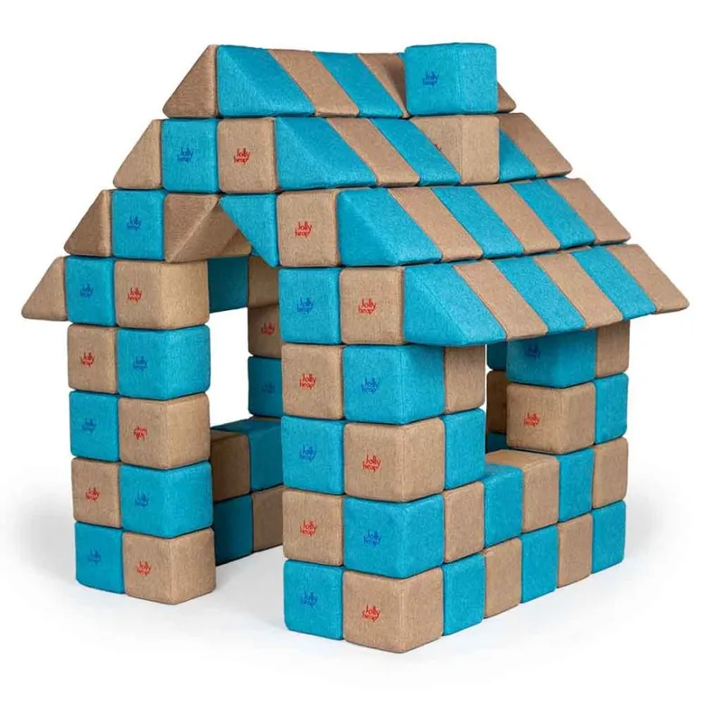 JollyHeap JOY Магнитни кубчета 1423 150 бр. Светло кафяво / тюркоаз
