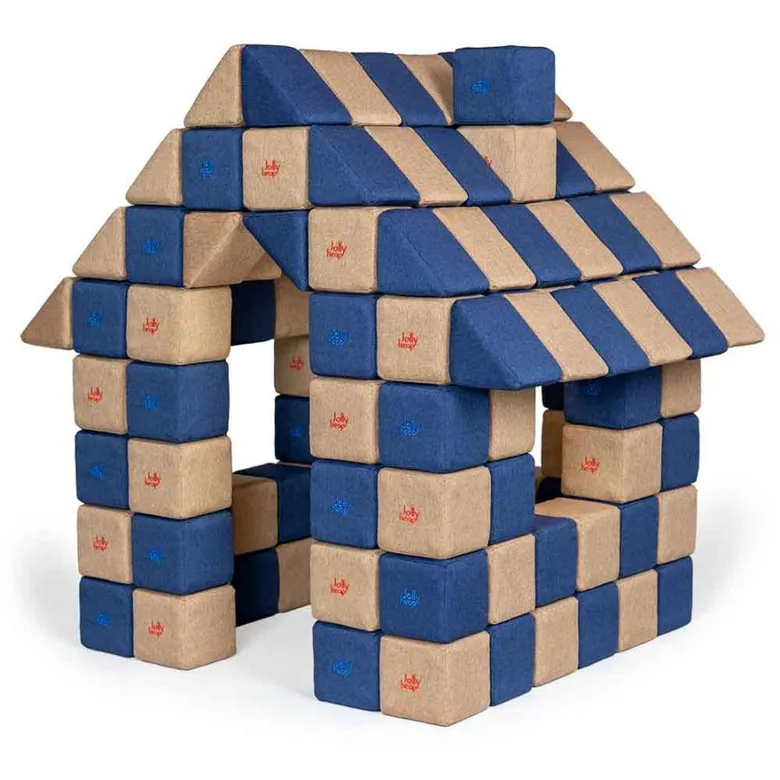 JollyHeap JOY Магнитни кубчетаа 1426 150 бр. Светло кафяво / синьо