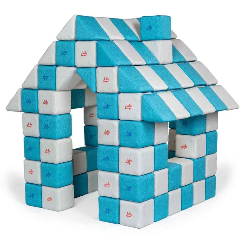 JollyHeap JOY Магнитни кубчета 1523 150 бр. Светло сиво / тюркоаз