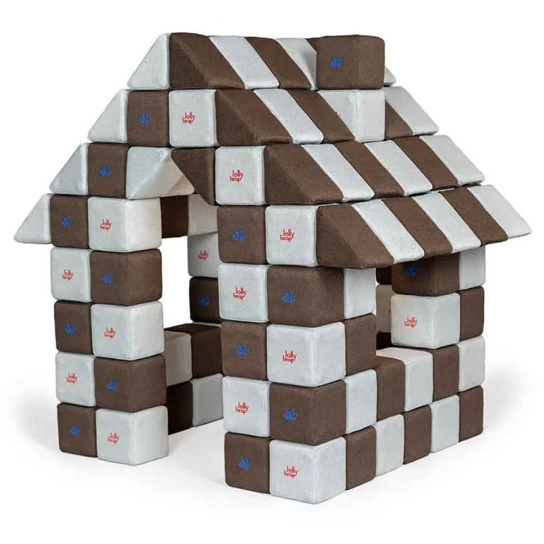 JollyHeap JOY Магнитни кубчета 1524 150 бр. Светло сиво / тъмно кафяво