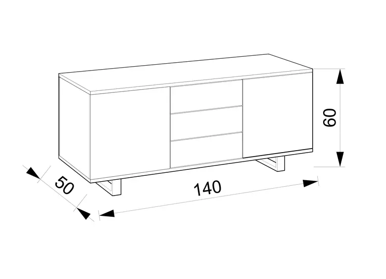 Шкаф Класик помощен – 140 х 50 х 60 см