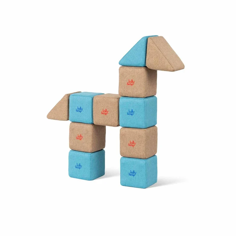 JollyHeap Pixi Магнитни кубчета  1425 12 бр. Светло кафяво / оранжево