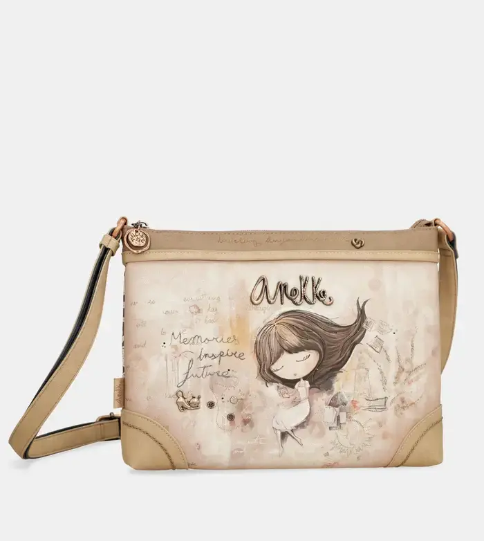 Дамска чанта Large printed crossbody bag Memories, 40803-701, 30/22/5 cm