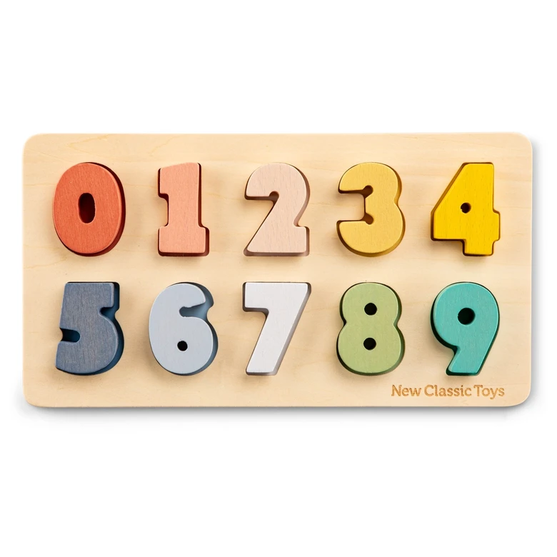 Дървен пъзел с цифри от 0 до 9 New Classic Toys