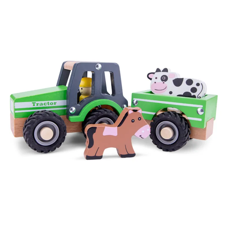 Трактор с ремарке и животните от фермата от New Classic Toys 