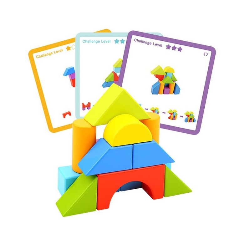 Дървена играчка с геометрични блокчета от Tooky Toy