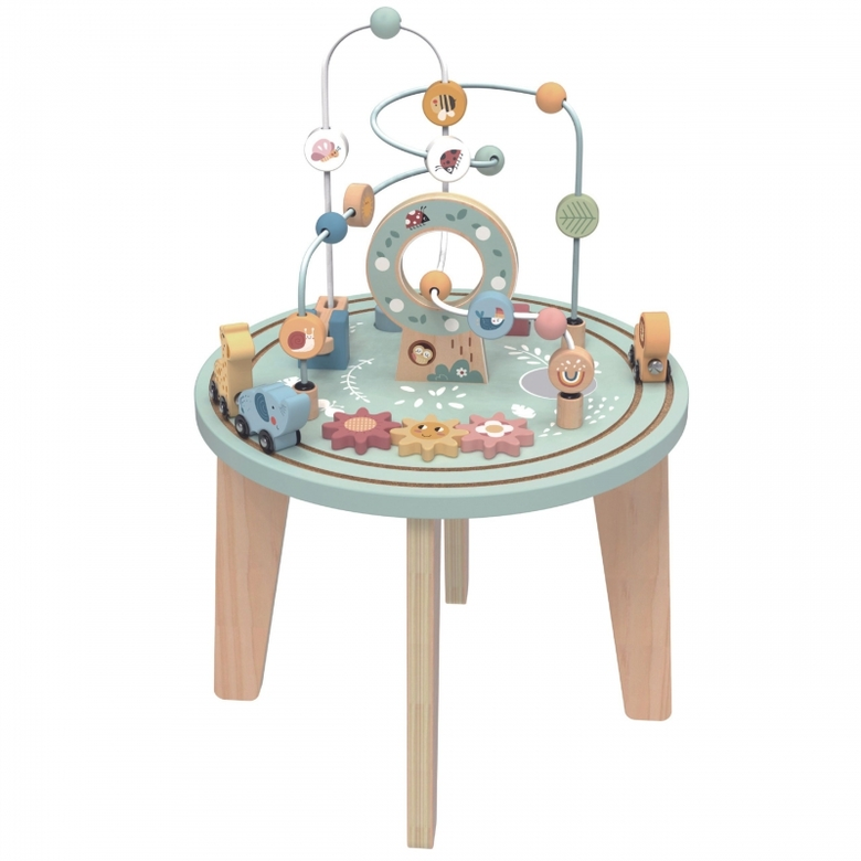 Tooky toy дървена масичка с игри в пастелни цветове