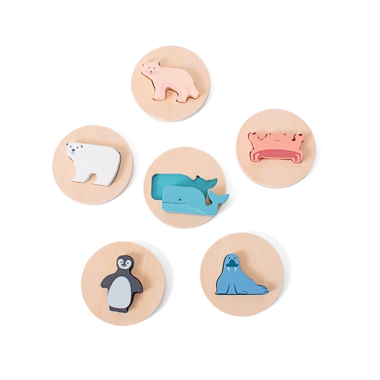 Монтесори пъзел с фигури на животни - Артика
