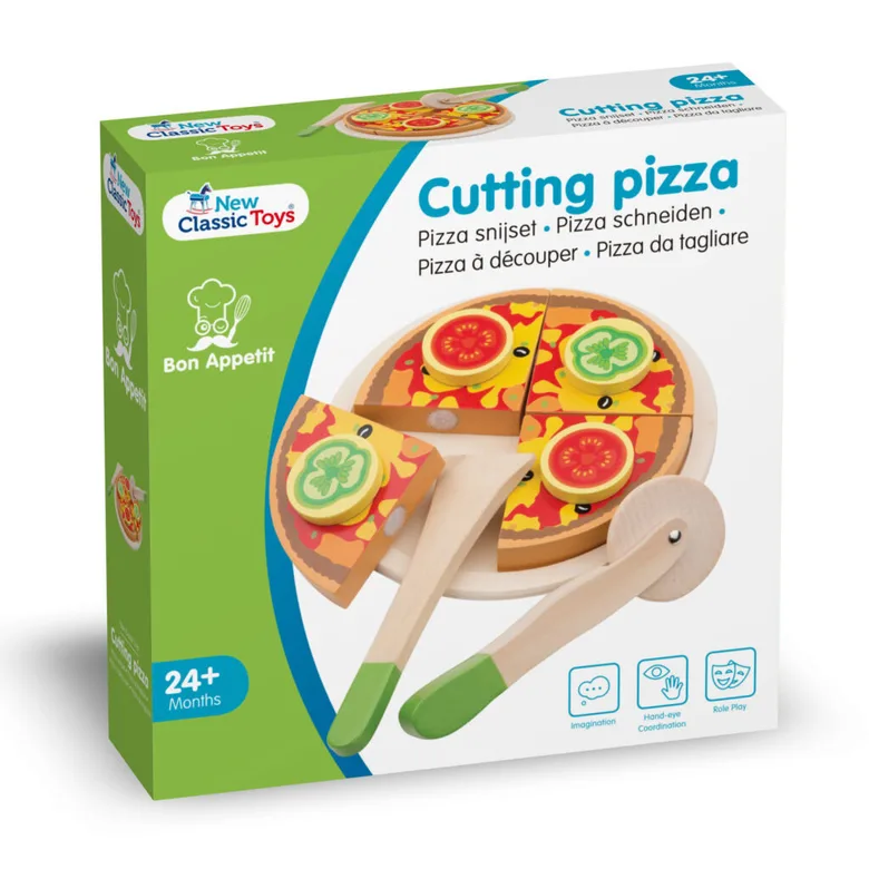 Детска дървена пица за рязане от New classic toys