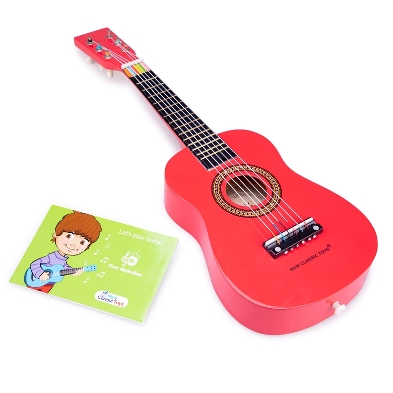 Детска китара червена от New classic toys