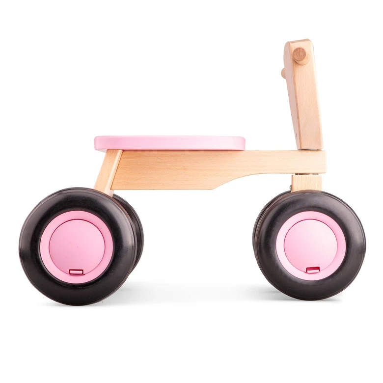 Детско дървено колело за бутане в розово от New classic toys