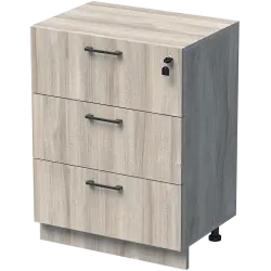 ШКАФ УНИ 60X42 Н=80СМ С 3 ЧЕКМЕДЖЕТА СЪС ЗАКЛЮЧВАНЕ НА ЦОКЪЛ