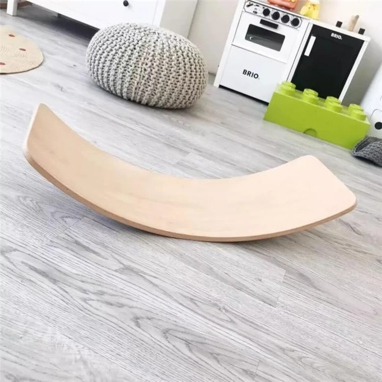Дървена Дъска за Баланс Ginger Home – Безопасна Играчка за Деца, 82x30x15 см