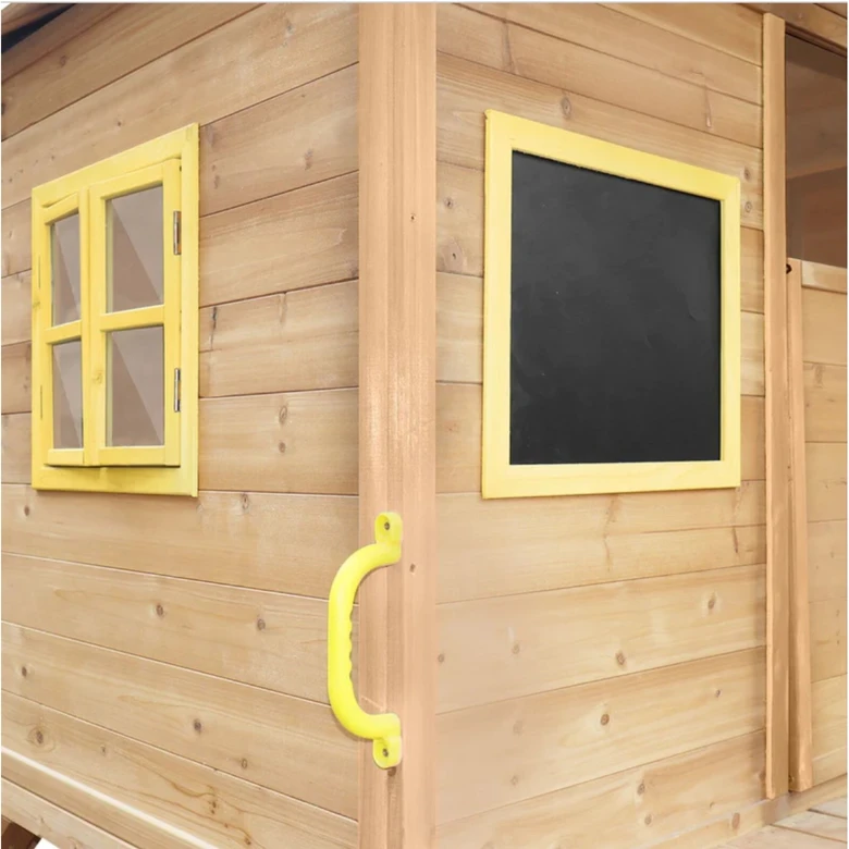 Голяма Детска Къща Ginger Home с Пясъчник и Пързалка, за Игра на Открито в Двора и Градината, Дървена, 258х271.5х291 см.