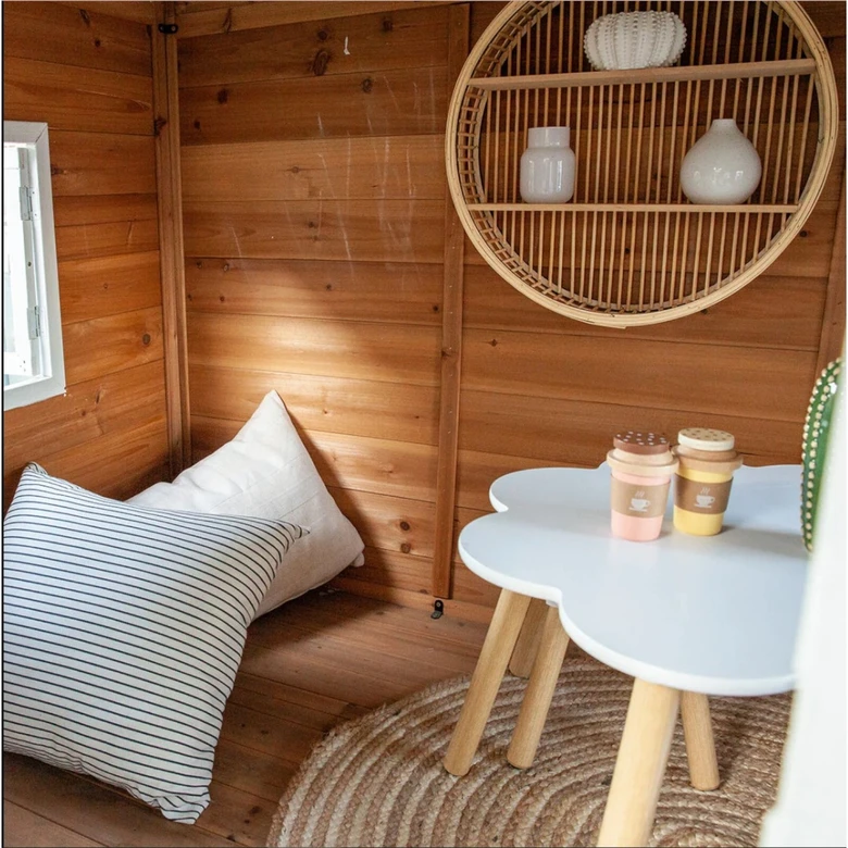 Голяма Детска Къща Ginger Home с Пясъчник и Пързалка, за Игра на Открито в Двора и Градината, Дървена, 258х271.5х291 см.