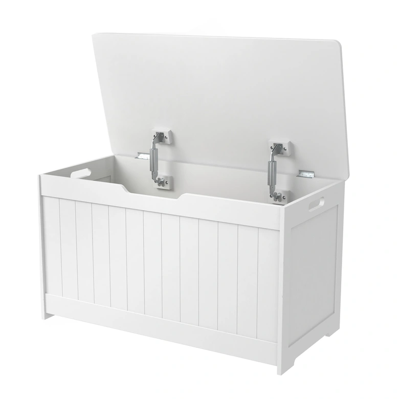 Детска Ракла за Играчки и Пейка 2 в 1 Ginger Home Дървена JWTR-3086 WHITE