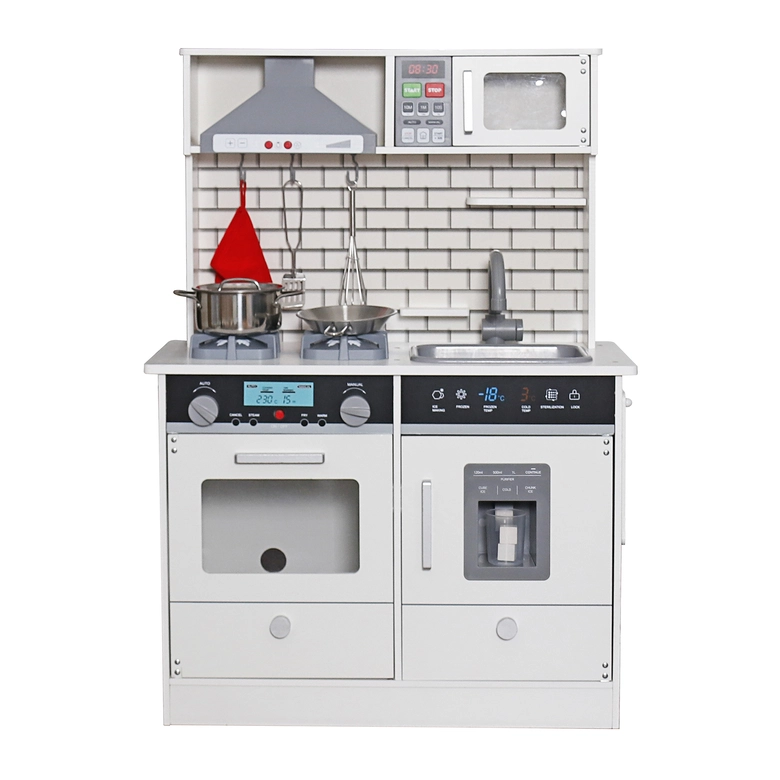Детска Дървена Кухня Ginger Home със Звук, Светлина, Бяла W10C493J