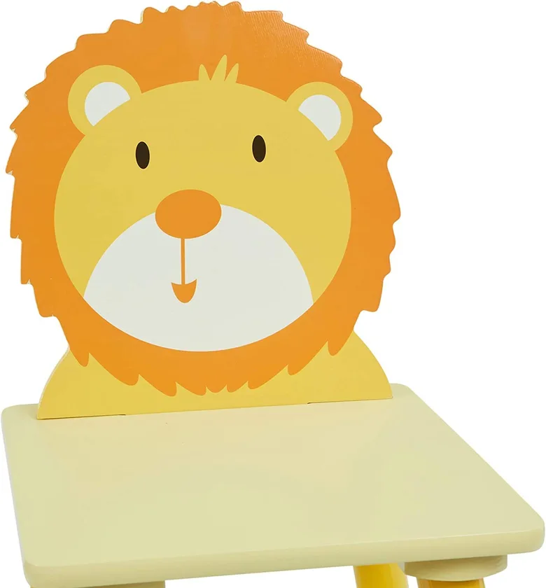 Детски комплект дървена маса с 2 стола за момчета и момичета - ЖИВОТНИ, Ginger Home