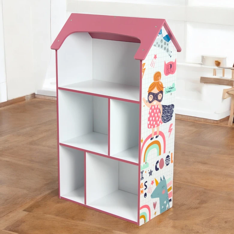Детска дървена етажерка за книги във формата на къща с покрив - DREAMS, Ginger Home