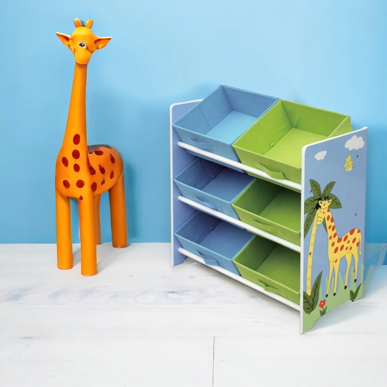 Органайзер за Играчки GINGER HOME, Етажерка за Детска Стая с Кутии за Съхранение, SAVANNA